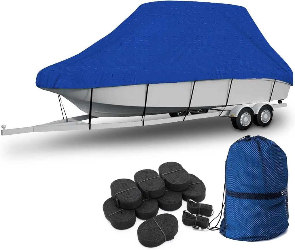 Semi-Custom Fishing Boat with T-Top/Hard Top 19' 6" Long and 102" Wide Seal Skin 1200 Boat Cover