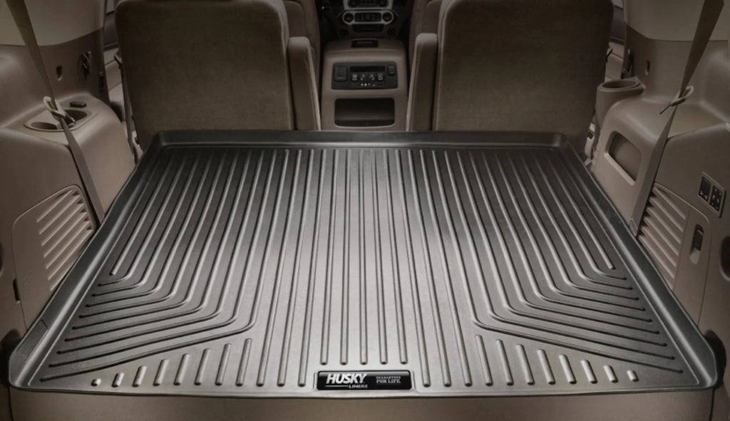 Husky by RealTruck Weatherbeater Series Cargo Liner Black Compatible with 12-19 Toyota Highlander; Compatible with to back of 2nd row Seats over foldered 3rd row Seats