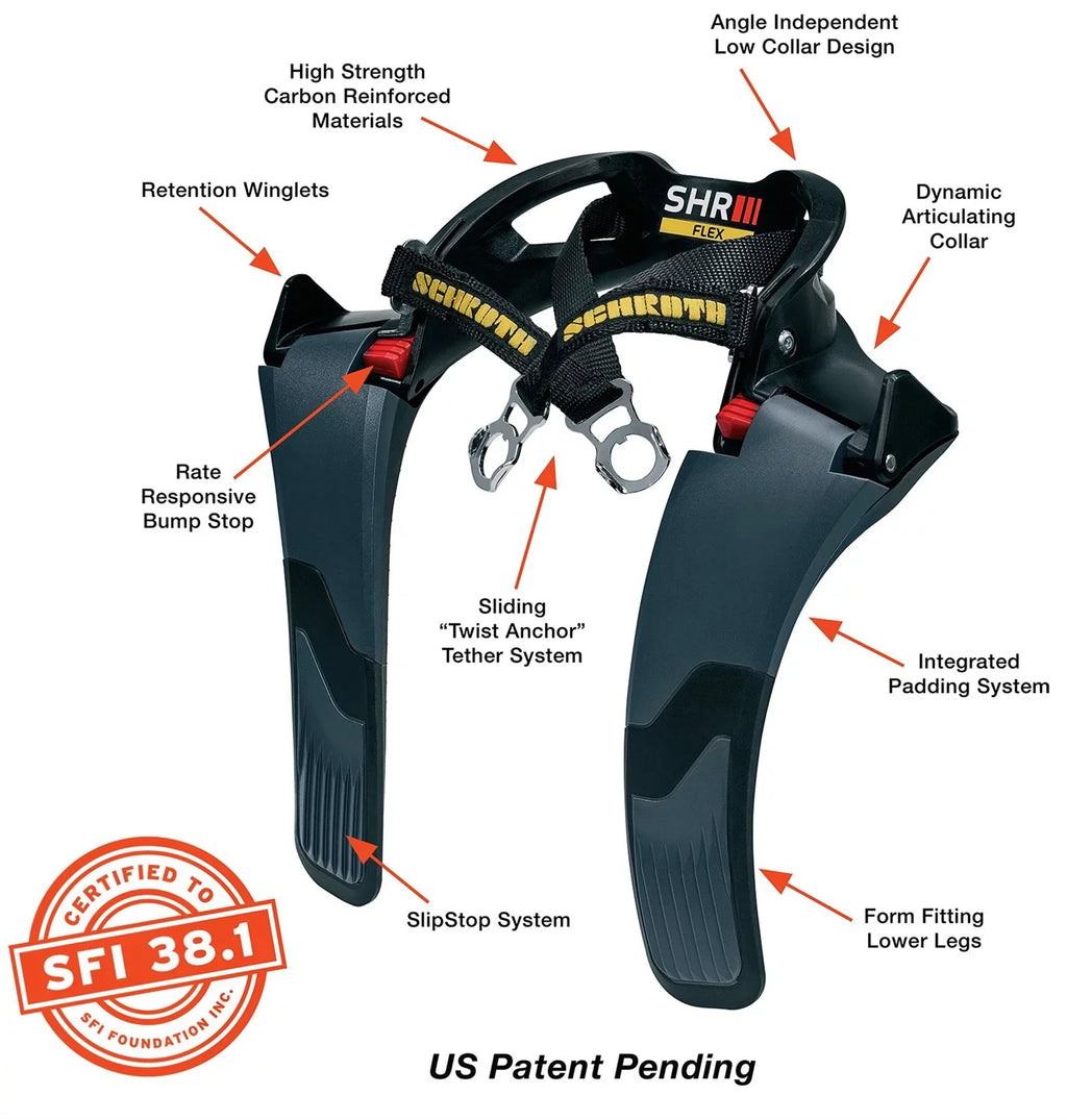 Schroth Racing SR42602A-SFI SHR Flex Head and Neck Restraint With Pads Medium (u
