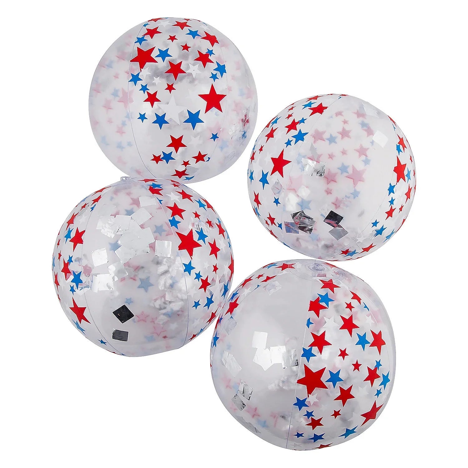 InfLatitudeable 11" Patriotic Glitter Medium Beach Balls - Toys - Party Favors - 12 Pieces