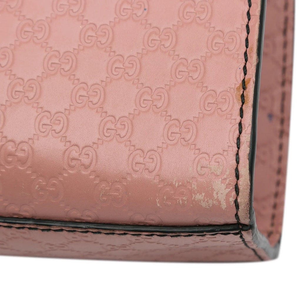 Pre-Owned Authenticated Gucci Medium Microguccissima Emily Shoulder Bag Calf Leather Pink Unisex (Good)