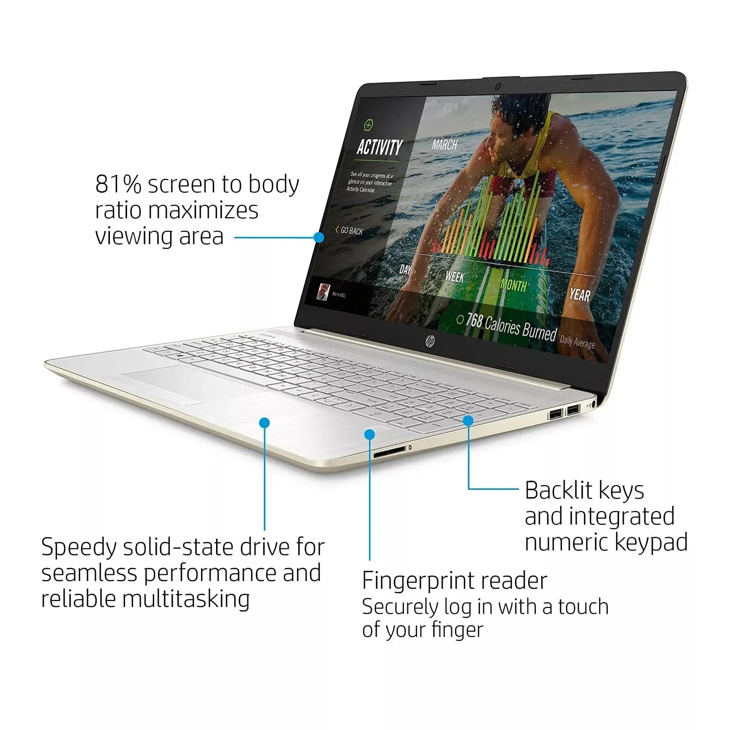 2022 HP 15.6" FHD Laptop PC Intel 11th 4-Core i5-1135G7 24GB DDR4 RAM 512GB NVMe SSD Intel Iris Xe Graphics Webcam HDMI WiFi AC RJ45 BT USB-C Backlit Keyboard Gold Windows 10 Pro w/RE Accessories
