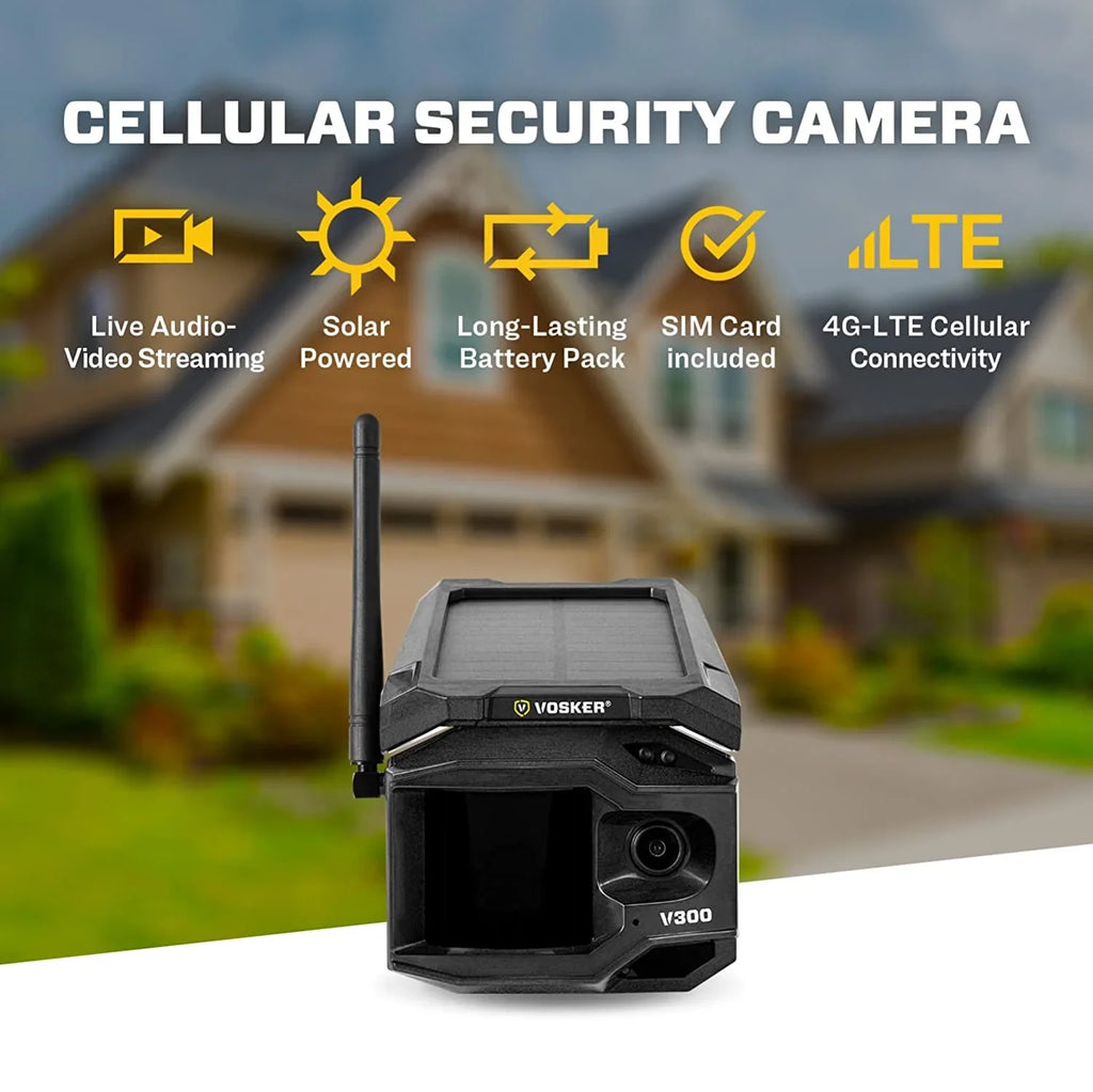 VOSKER V300-US Live View Solar Powered 4G-LTE Cellular Outdoor Security Camera