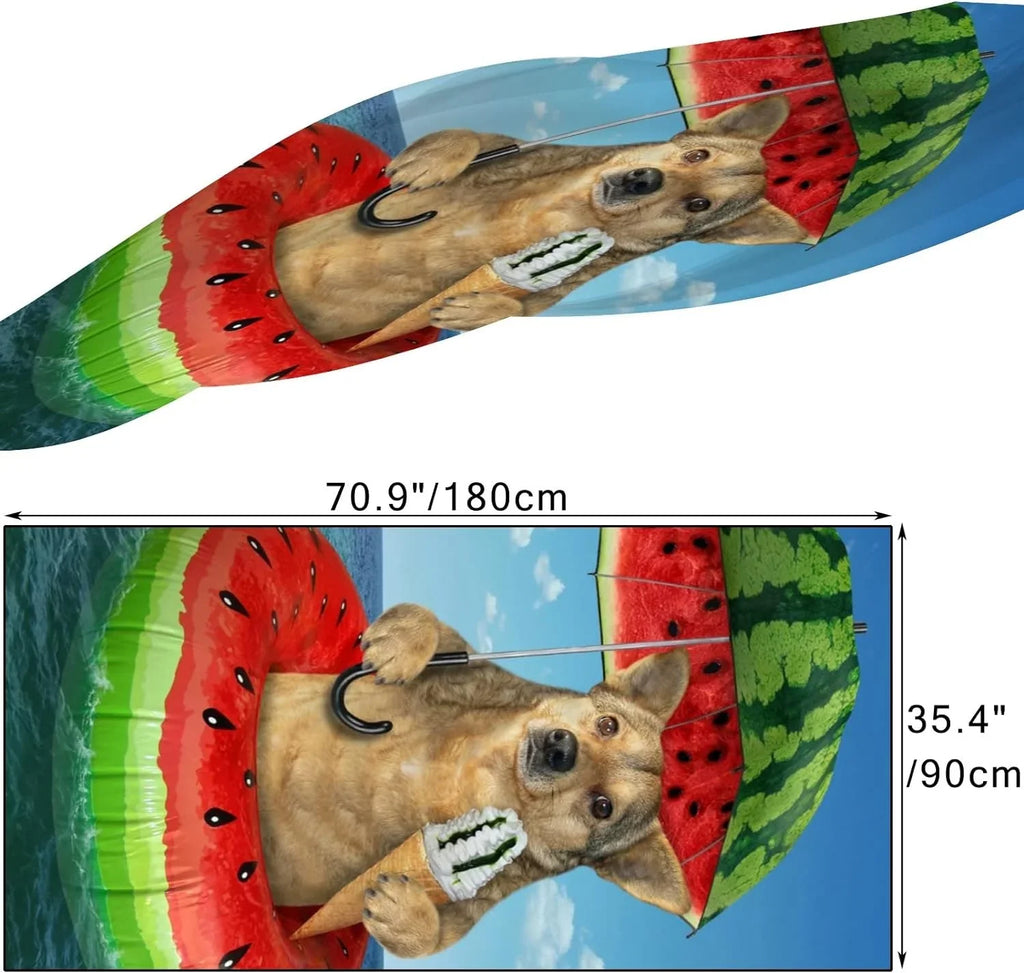 Hyjoy Dog On Watermelon InfLatitudeable Circle Long Silk Neck Scarf Lightweight Shawl Wrap Scarves for Women Girls