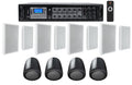 6-Zone Amplifier+4 JBL Pendant+8 Slim White Wall Speakers 4 Restaurant/Bar/Cafe