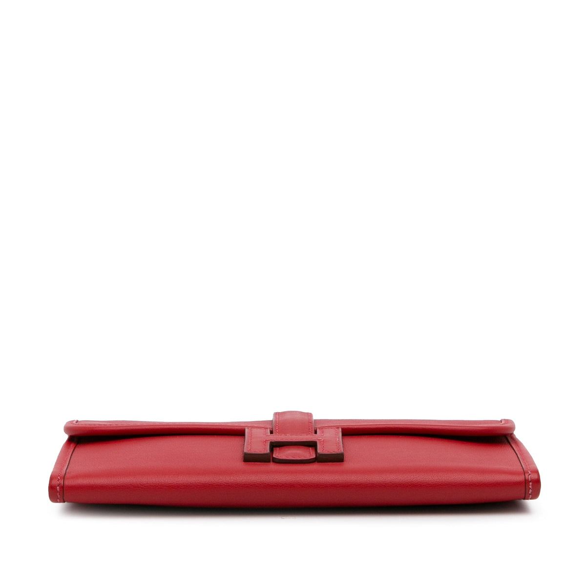 Pre-Owned Authenticated Hermès Swift Jige Duo Wallet Calf Leather Red Long Wallets Unisex (Good)