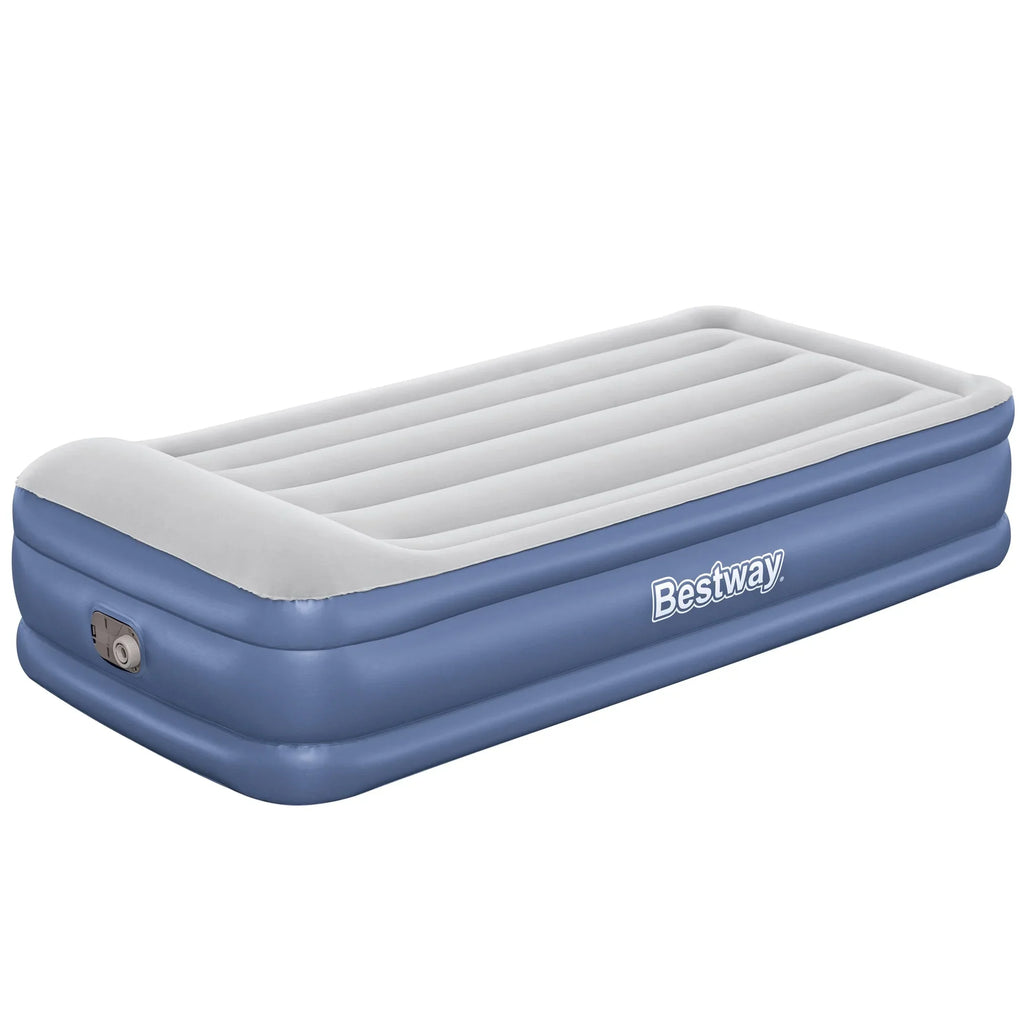 Bestway Tritech Air Mattress Twin 18” with Built-in AC Pump and Antimicrobial Coating