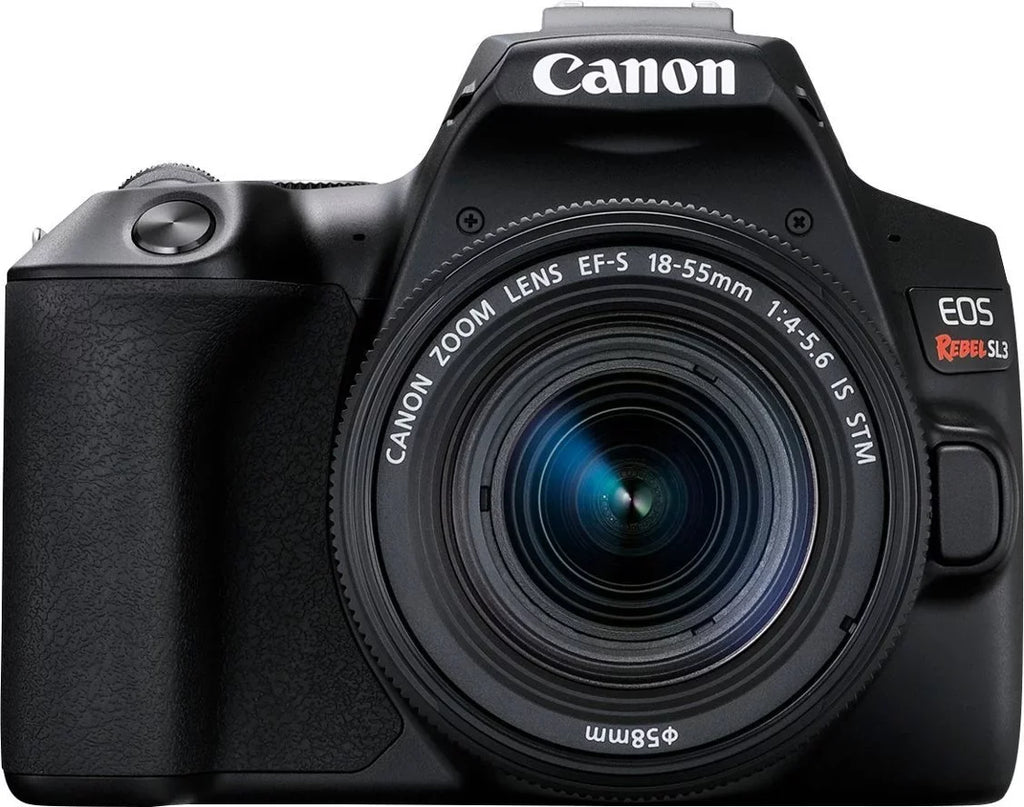 Canon EOS Rebel SL3 DSLR with EF-S 18-55mm STM Lens, 32GB Memory, Case, Flash, and Accessory Bundle